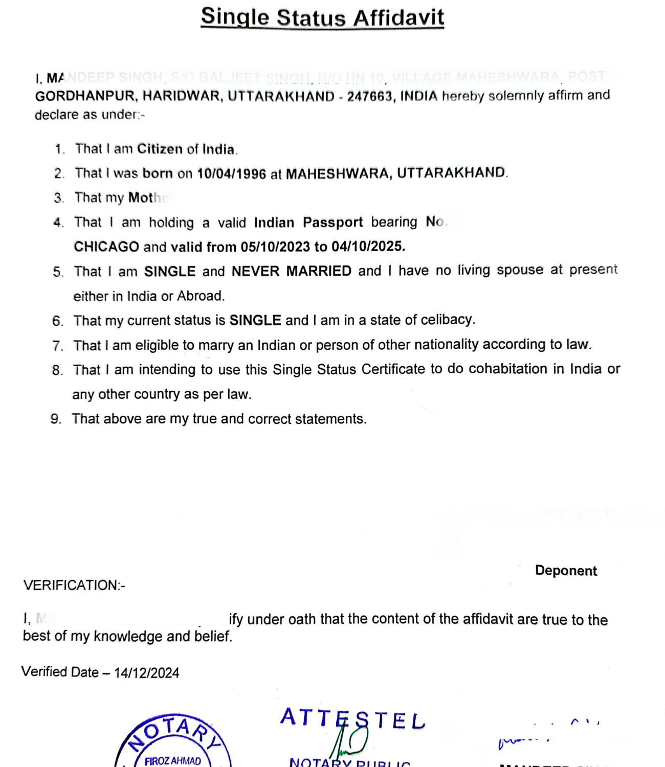 Court Marriage of the Indian Couple in Nepal